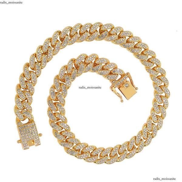 VVS Moissanite Fashion Sterling Silver Hip-Hop VVS Iced Gold Cuban Chain 14K Bracelet Jewelry GRA 18K for Women Heavy Necklace