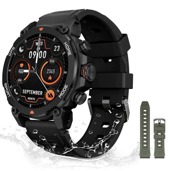 2025 Mens Smart Watch 143 AMOLED GPS 150 Sports Tracker 5ATM Swimming Health Monitor BT Call For Android iOS SmartwatchesXJ251210