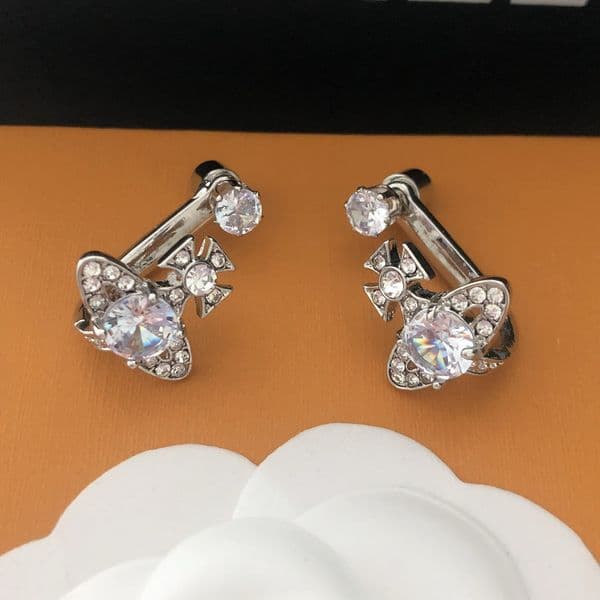 Designer Earrings 18K Gold Plated Stud Earrings Designers Brand Letters Fashion Women Crystal Rhinestone Earring Wedding Party Jewerlry Gift