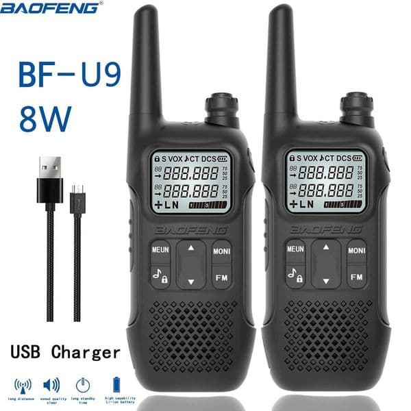 2PCS/4PCS Baofeng BF-U9 Mini Walkie Talkie UHF USB Charger FM VOX NOAA Flashlight Portable Ham Radios BF-T8 For Hunting M251210