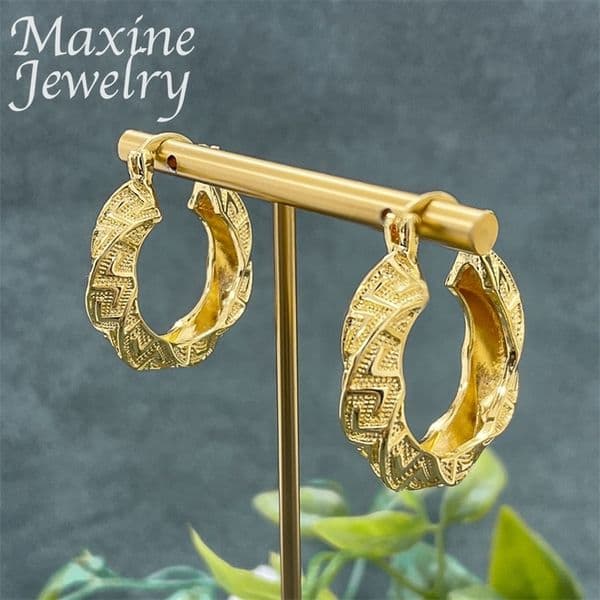 Gold Plated Earrings Jewelry Set for Women Large Circle Earring Dubai Trendy Wedding Anniversary 251201