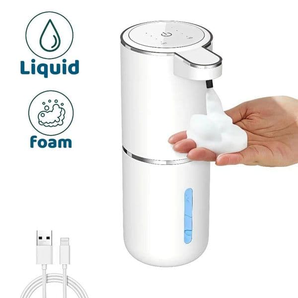 Liquid Soap Dispenser Automatic Liquid Foma Soap Dispenser Touchless Electric Dispenser USB Rechargeable with Infrared Sensor for Bathroom,Kitchen