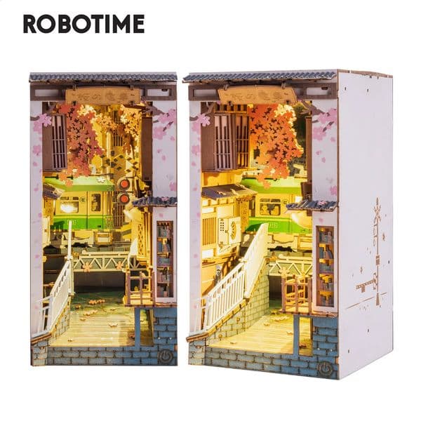 Robotime Rolife Book Nooks Series Stories in Books 4 Kinds DIY Wooden Miniature House Furniture Sakura Densya TGB01 Drop 251209