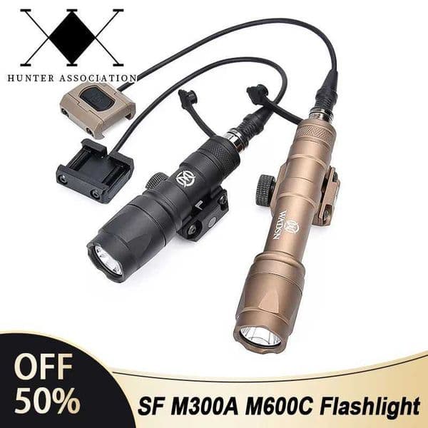WADSN Airsoft TacticalSF M600 M300 Weapon Flashlight M600C M300A White LED Light With Modbutton Pressure Switch MLOK KEYMOD Z251210