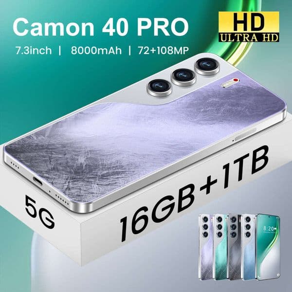 Hot-Selling Camon40 Pro Android Phone 7.3 Large Screen 16+1T Smartphone Available For Dropshipping