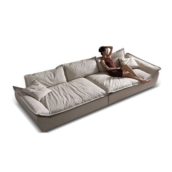 Extra-Deep Seat Sofa - Down-Filled Cushions, Ultra-Soft Comfortable Seating, Minimalist Modern Design for Stylish Living Room Relaxation -2190