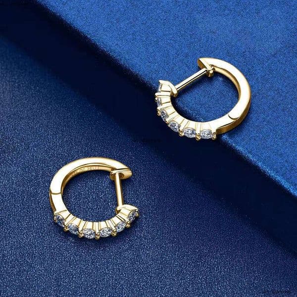 VVS Moissanite 925 2.5mm 0.06ct Silicon Stone Sterling Silver Exquisite Classic Huggie D Color Women Clip Earrings