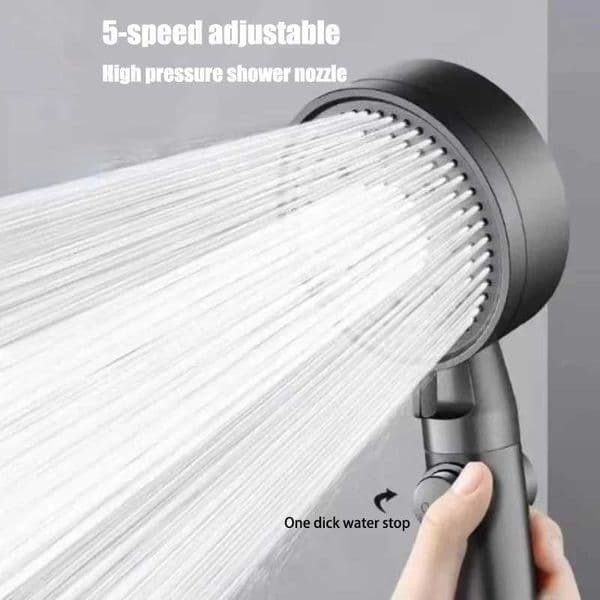 New Shower Head 5 Modes Water Saving Adjustable High Pressure Showerhead Handheld Spray Hangable Bathroom Accessories New T251210