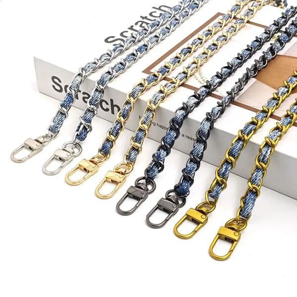 120cm Adjustable Metal Aluminum Bag Chain Replacement Parts Accessories for Braided Denim Shoulder Crossbody Handbag strap 251205