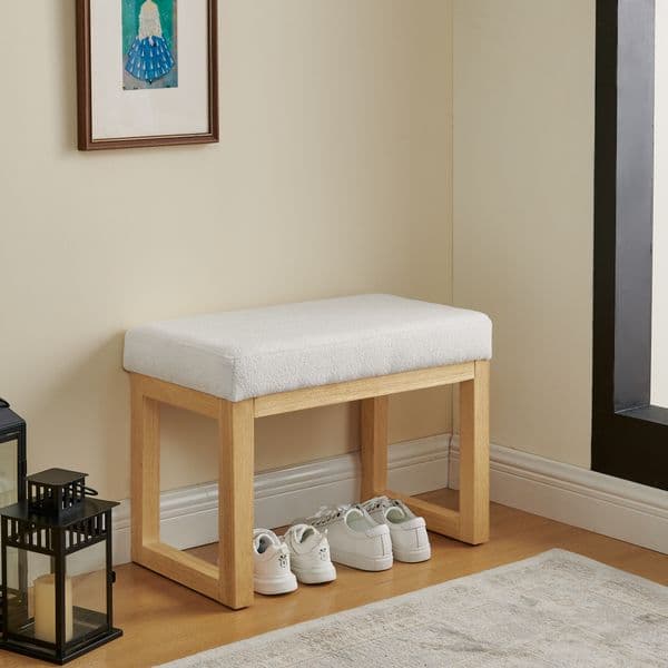 Shoe-changing Bench, A Shoe-changing Bench with A Wooden Frame and A Soft Cushioned Seat, Can Be Placed Freely and Is Suitable for Small Spaces Without Taking Up Much Space