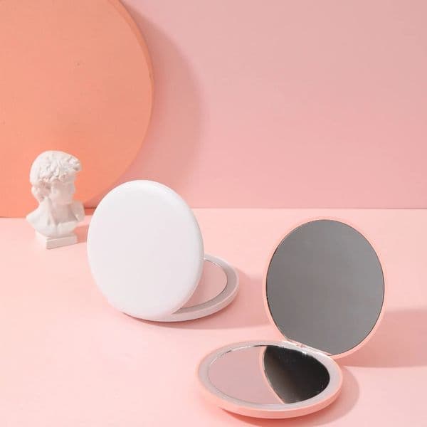 Mini Makeup LED Light Mirror Cosmetic 2 Side Folding Compact Pocket Women Luminous Effect Mirror