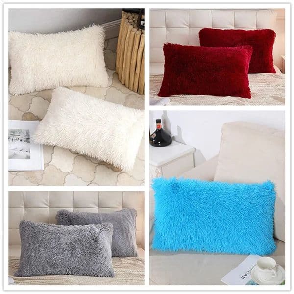 Nordic plush rectangular pillowcase crystal plush mink plush pillow solid color pillowcase 50x70cm one pillowcase 251209