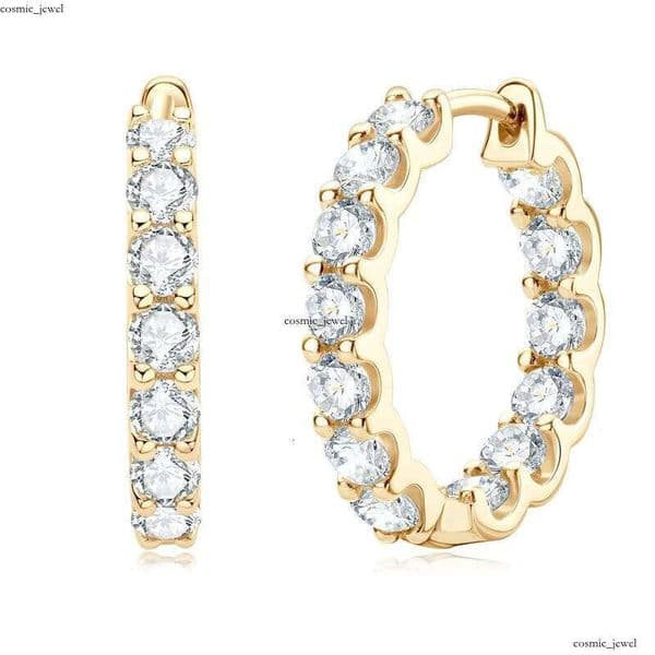 D Color Female Moissanite Simulated VVS Moissanite 925 Sterling Silver 18k White Gold Plated Wedding Earrings