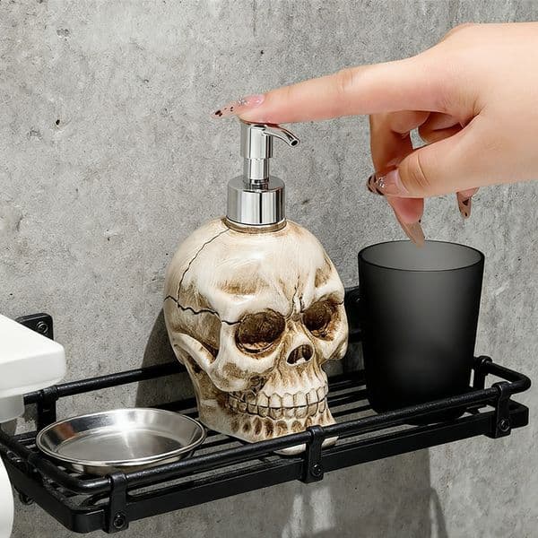 2026 Liquid Skull Bottle Refill Pump Halloween Decor Shampoo Holder Soap Dispenser Ornament For Home Bathroom Free Shipping 03
