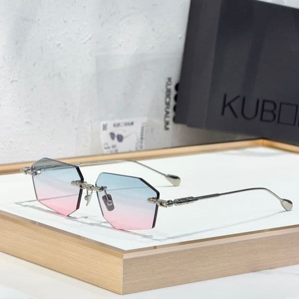 New Kuboraum H63 Sunglasses TOP Quality Designer Sunglasses Fashion Retro Metal Rimless UV400 Luxury Classic Eyeglassss With Original Box and Case Size 57-16-140