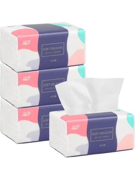 1pc/6pcs thick facial tissue paper draw a whole box of toilet paper hand towel multi-purpose tissue paper 251202BJ