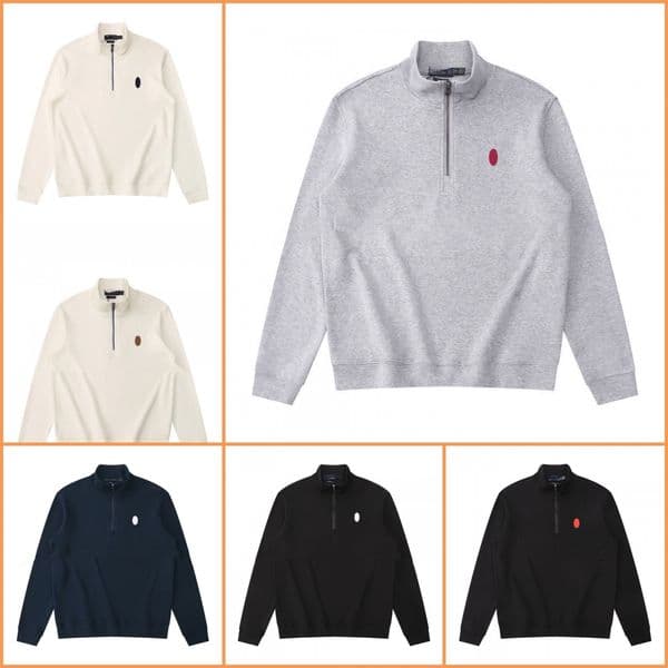 2026 Men's High End Luxury Brand Half Zipper Neck Sweater Fashion Casual Top Winter Plush Thick Warm Knitted Pullover Free Shipping