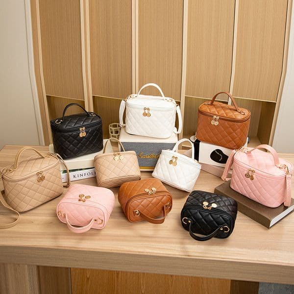 Douxlihm Free Shipping New Designer Bag Women's Bag Fashion Casual Quilted Embroidery Bucket Bag Cosmetic Storage Bag