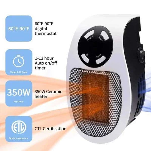 Remote Control Wall Mounted 350W Portable Electric Heater Convenient Room Heater Winter Heating Home Appliance Z251212