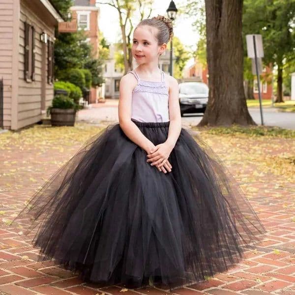 Fluffy Full Length Tutu Skirt for Girls Long Tulle Skirts Kids Ankle Length Tutus Ball Gown for Birthday New Year Costume Girl X251212