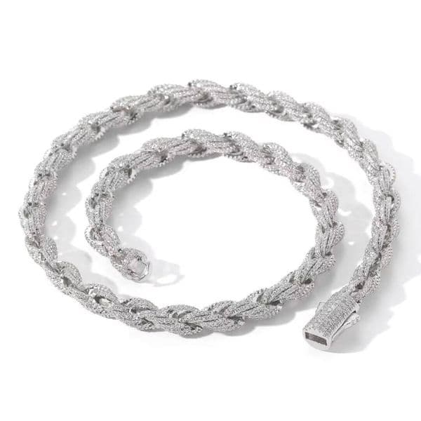 Best Selling Hip Hop Jewelry Ice Out Diamond S925 VVS Moissanite 10mm Twist Rope Miami Cuban Link Chain Men Necklace