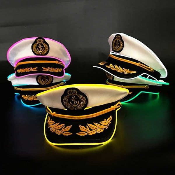Cool Luminous Navy Hat Holiday Glow Supplies Adult Headgear Hat Glow LED Hat For Night Party X251212