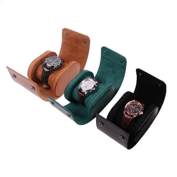Wholesale PU Leather Portable Single Watch Travel Roll Organizer Packing Leatherette Storage Case Box Packaging 251210