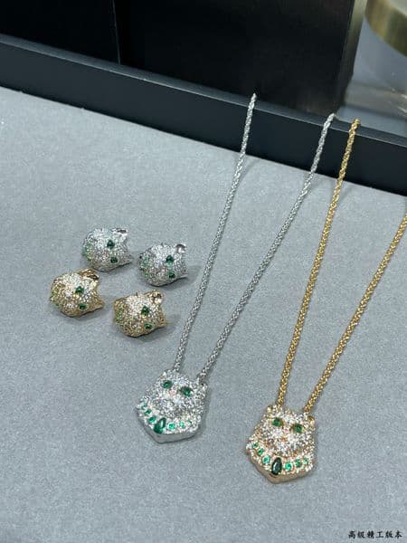 Designer cat necklace TOP for women earrings with crystal pendant Never fade Waterproof necklace gift for girlfriend jewelry 017
