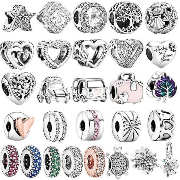 Hot Sparking Clip Star Car Charm Beads Dangle Snake Fit Sier Bracelet Necklace Beads For Diy Jewelry Wen Gift Y251212