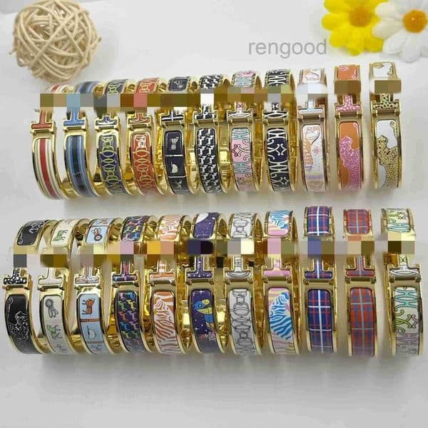 Bangles Bangle New Love Home Enamel 12mm H Letter Fashion and Versatile Animal Pattern Bracelet J25022528PX