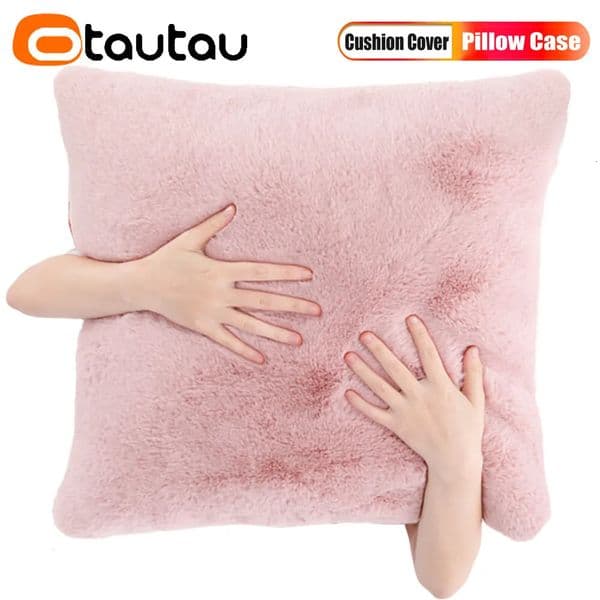 OTAUTAU Top Soft Fuffy Faux Bunny Fur Throw Pillow Case Sofa Couch Cushion Pillows Cover No Filler Baby Pet Bed ZT2TM1T 251209