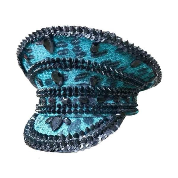 HongLuan Steampunk Captain Hat Rhinestone for Burningman Festival Woman Vintage Military Assessories Military Cap for Man X251212