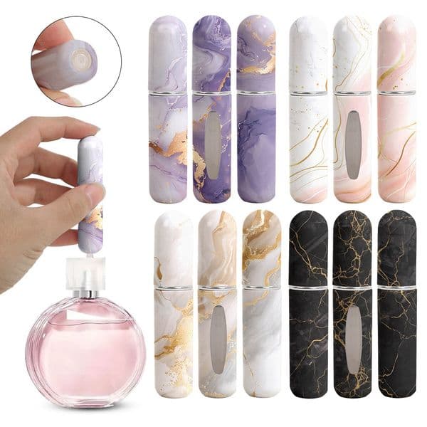 Marble pattern high-end printing 5ML perfume sub-bottling sample portable travel bottom direct charging labubu