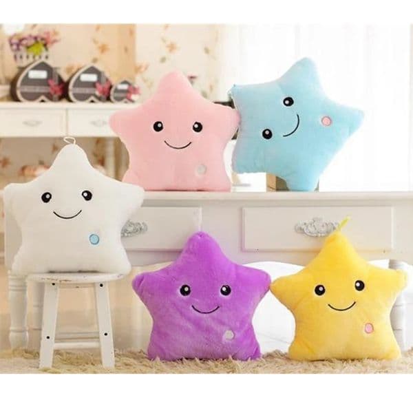 Creative Toy Luminous Pillow Soft Stuffed Plush Glowing Colorful Stars Cushion Led Light Toys Gift For Kids Children Girls260109BJ