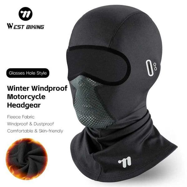 WEST BIKING Winter Balaclava Men Women Warm Fleece Bicycle Motorcycle Face Mask Cycling Skiing Helmet Liner Windproof Bike CapsT251213