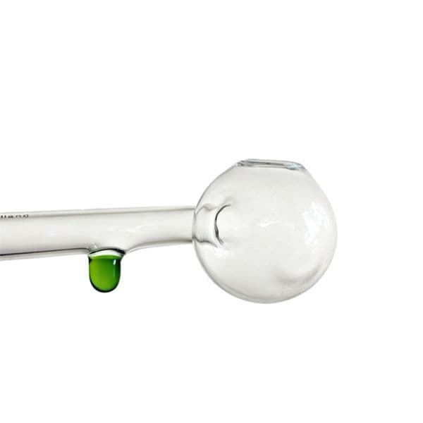 Curved Glass Oil Burner Pipe 140mm Length with Colored Stand Handle 30mm Bowls Slide Glass Burners