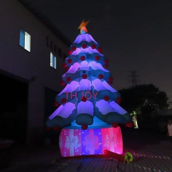 Inflatables outdoor games activities 10m height custom inflatable Christmas tree inflatables tree balloon with LED light for advertising