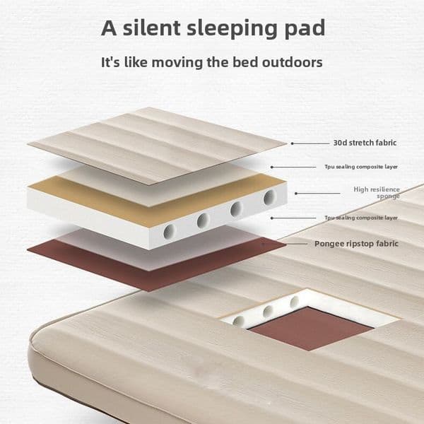 Factory Direct Sale Self-Inflating Sponge Air Cushion Outdoor Camping Single Double Moisture-Proof Inflatable Picnic Mat