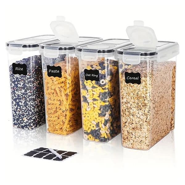 4pcs4l Large Food Storage Containers With Lids Airtight Food Storage Containers For Kitchen Pantry Organization And Storage 251204CJ