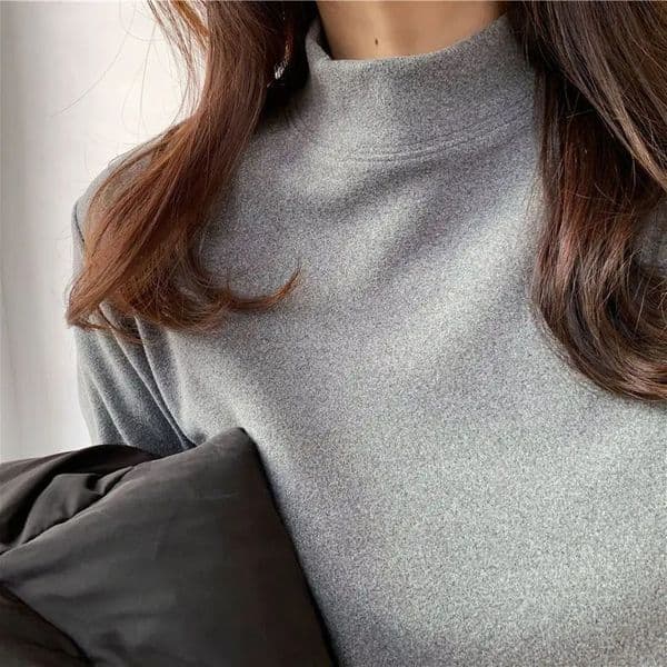 Autumn Winter Womens Warm Tshirt Long Sleeve Thermal UnderwearHalf Turtleneck Tshirts 251211