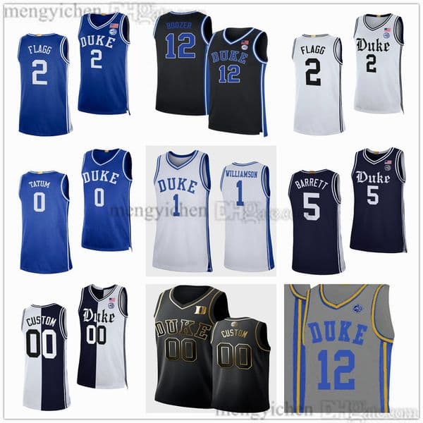Men's Duke College Blue Devils Basketball Jersey 12 Cameron Boozer Cayden 2 Cooper Flagg 0 Jared McCain 0 Tatum 1 Irving 1 Williamson 3 Isaiah Evans 21 Ngongba II Printed