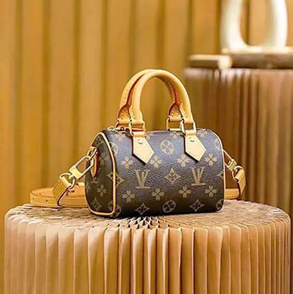 Womens speedyityBag designer Bags Top Mini Nano 16cm Shoulder Bag Women Leather Denim Crossbody Luxury Brand Embossed Tote Purse Brown Flower Handbag