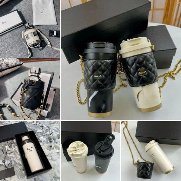 2026 New Designer Water Bottle Full Diamond Insulated Car With Straws And Bags Ic Logo Printed Cold Drink Handy Cup School Tumbler Coffee G
