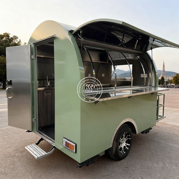 Customizable Mobile BBQ Food Truck Kiosk Ice Cream Taco Cart Sweet Corn Shop Fast Food Trailer off road camper trailers for Sale