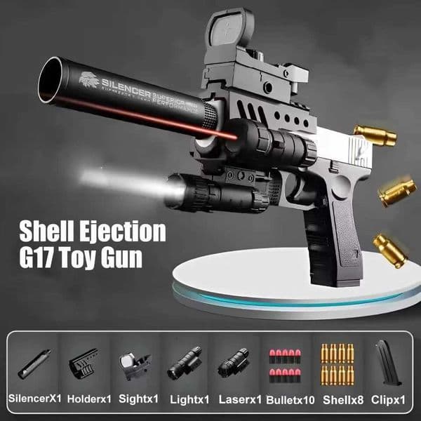 Upgrade Shell Throwing Toys Gun Ejection G17 Handgun Soft Darts Bullets Airsoft Pistol For Boys Outdoor Sports Shooting GiftXJ251215