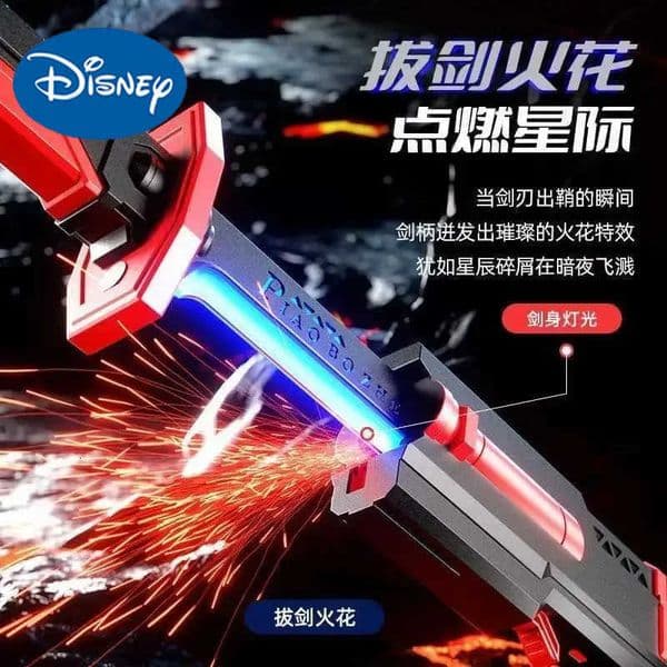 Disney Colorful Streamer Glowing Sword with Spark Smoke Effect 7-Color Light Swords Toy for Kids Adults Party Cosplay Christmas Prop H251215