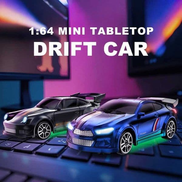 1/64 Scale Drift RC Car - 24GHz Desktop Mini Racing Model with ESP 4WD Remote Control Vehicle Toy for Adults Kids Ideal GiT251215