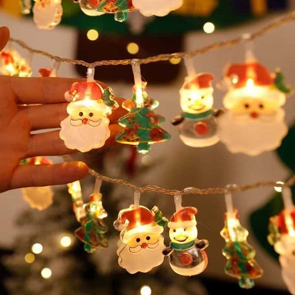 2024 Christmas Lights String Santa Claus Snowman Battery-operated Garland LED Christmas Decorative Light Party New Years Decor X251215