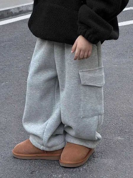 Winter Plush Kids Pants New Korean Childrens Clothing Pants for Boys Thickened Pants Baby Warm Casual Kids Cargo Pants 2025T251215