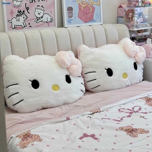 Sanrio Big Size Hello Kitty Bow tie pillow Back Cushion Soft Cuddly Pillow Comfortable Sofa Bed Decor Pillow Hug Plushies Gift H251215